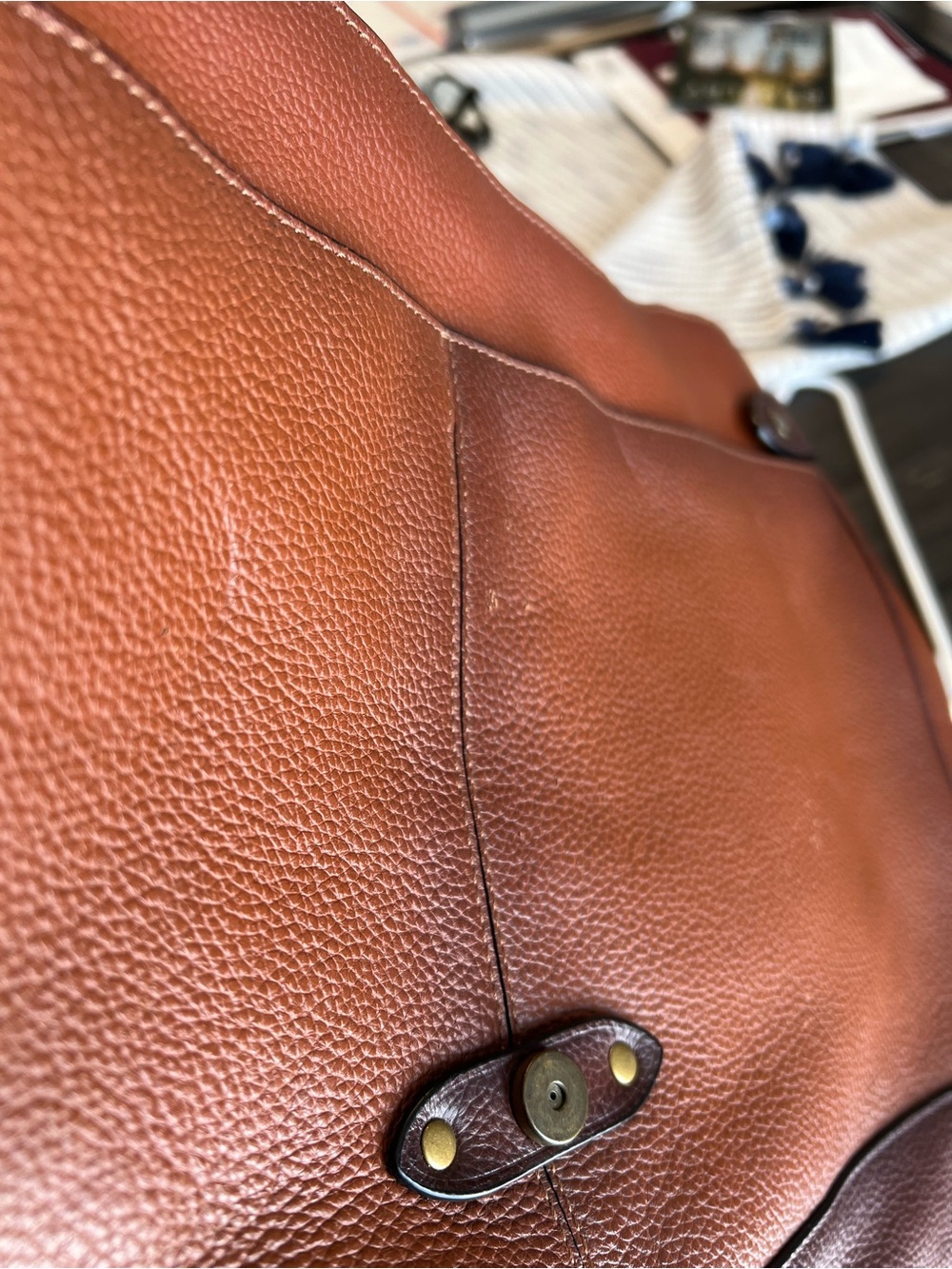 Coach Two-Tone Hudson Brown and Tan Leather Messenger Bag - Picture 5 of 6